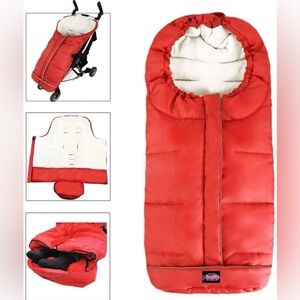 FunLife Stoller Bunting, Red, Footmuff, 6-36 Months, Fleece, Universal Fit